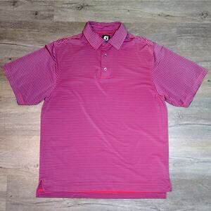 FJ Footjoy Mens Size Large Short Sleeve Golf Casual Polo Shirt Striped